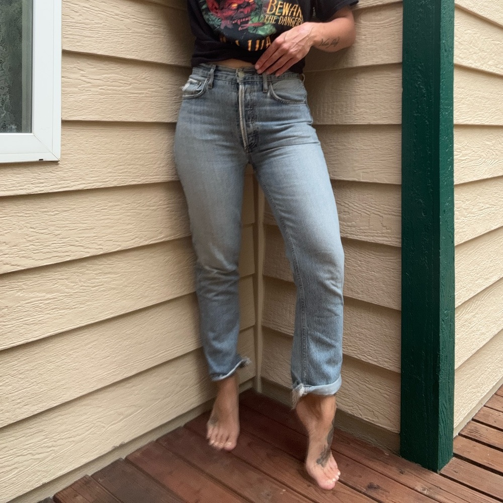 Agolde Light Blue Straight Leg Jeans